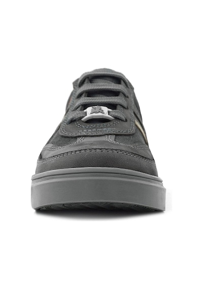 Rakerplus Gri Hakiki Deri Bağcıklı Gri Tabanlı Çocuk Sneaker Ayakkabı Gri