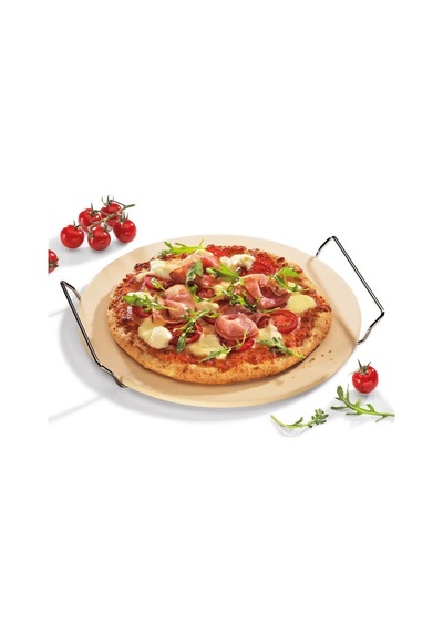 Pizza Taşı 30 Cm, Teknik Seramik, Fırın Ve Izgaraya Uygun Ahşap