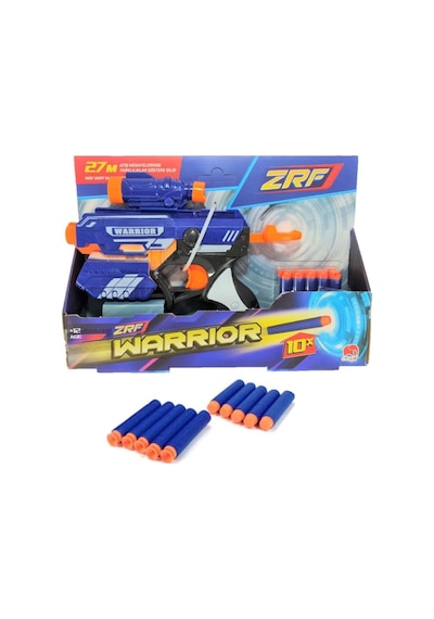 Warrior Sünger Mermi Atan Tabanca 27 Metre Atış 10 Mermili Nerf