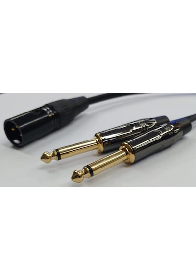 Xlr Kablo - Kaliteli - 3 Pin Xlr Erkek - 2X 6.3 Mono Erkek - 10 M