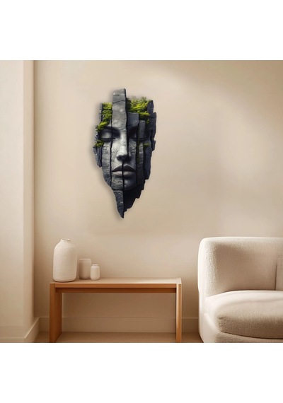 Kayadaki Yüz Doğa - Metal Tablo - Dec0115 47 X 95 Cm Çok Renkli