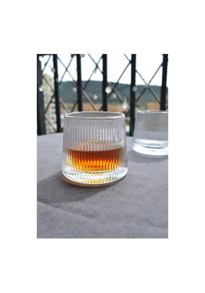 1 Adet Cam Viski Kokteyl Bardağı Kadehi 360 Dönen Kristal Görünümlü Cam Bardak 170ml Şeffaf