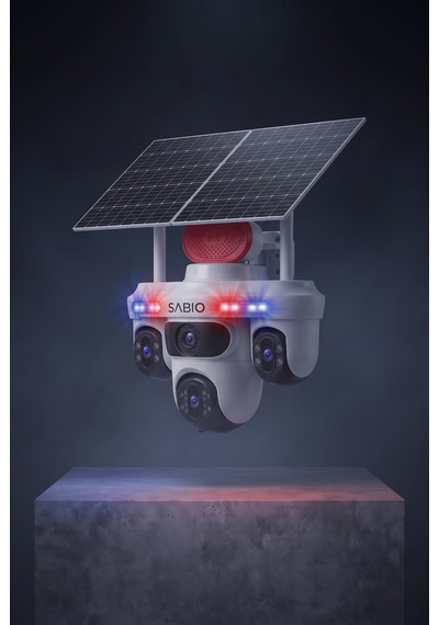Sabio Solar Triguard 4 Lensli 4g Sim Kartlı Solar Panelli Güvenlik Kamerası