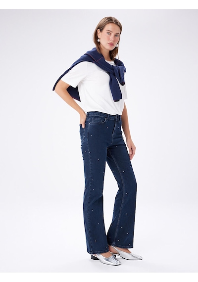 Faik Sönmez Straight Fit Taşlı Jean Pantolon W27jpn006 Uw27jpn00627 İndigo Faik Sönmez Straight Fit Taşlı Jean Pantolon W27jpn006 Uw27jpn00627 İndigo