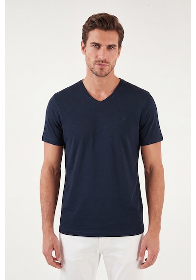 Buratti Pamuklu Regular Fit V Yaka T Shirt Erkek T Shirt 5902719 İndigo