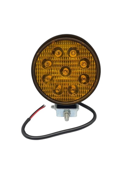 10v-30v Çalışma Lambası 9 X 3w Power Ledli Yuvarlak 115 128 Mm Sarı