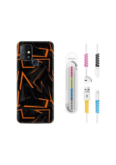 Infinix Hot 9 Kılıf Kablo Koruyuculu Zigzaglar 1651