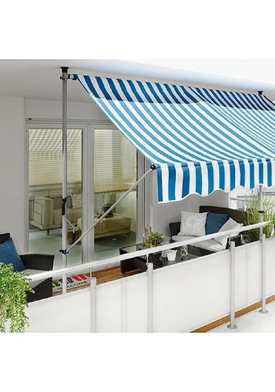 Teleskopik Tente Mavi-Beyaz 250x130 cm
