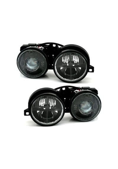 BMW E30 Yıl 1986-1991 Depo Sağ ve Sol Far Seti Siyah 63121386805