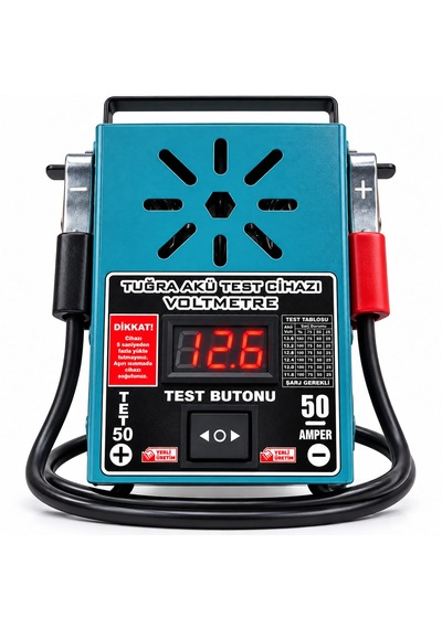 Tuğra 50 Ah Akü Test Cihazı Dijital Voltmetre 12v Kurşun Asit Aküler İçin Yük Test Cihazı