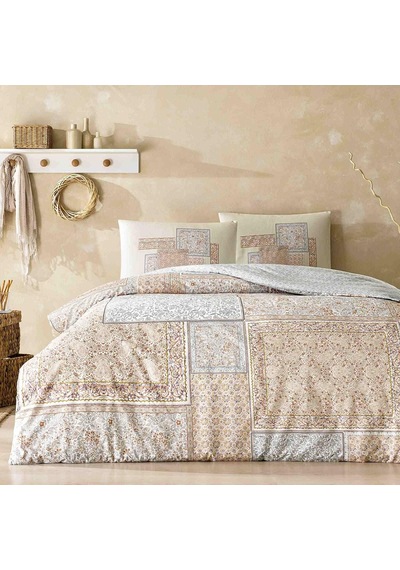 Kesmeli Tek Kişilik Yatak Örtüsü Takımı 160x220 Cm Su Yeşili Çok Renkli
