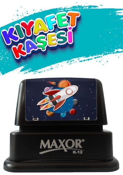 Maxor Kaşe Kıyafet Kaşesi Roket Temalı Öğrenci Kaşesi / Kıyafet Etiketi / Kumaş Kıyafet Kaşesi