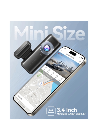 F9 Lite 4k Wifi Gps Araç Kamerası Adas Destekli Mini Araç İçi Kamera G-sensör & 24 Saat Park Modu