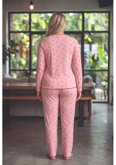 Seboteks Raporlu İnterlok Kumaş Yakası Düğmeli Kışlık Büyük Beden Kadın Pijama Takımı 2900 Somon Seboteks Raporlu İnterlok Kumaş Yakası Düğmeli Kışlık Büyük Beden Kadın Pijama Takımı 2900 Somon