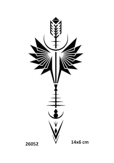 Airbrush Tattoo Kanatlı Ok Yapışkanlı Stencil Süsleme Ve Boyama Kalıbı Stencil Kalıp