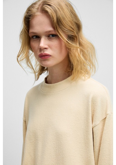 ETHIQUET ZEPHIRA Kadın Yumuşak Ve Esnek Kumaşlı Yuvarlak Yakalı Vizon Sweatshirt