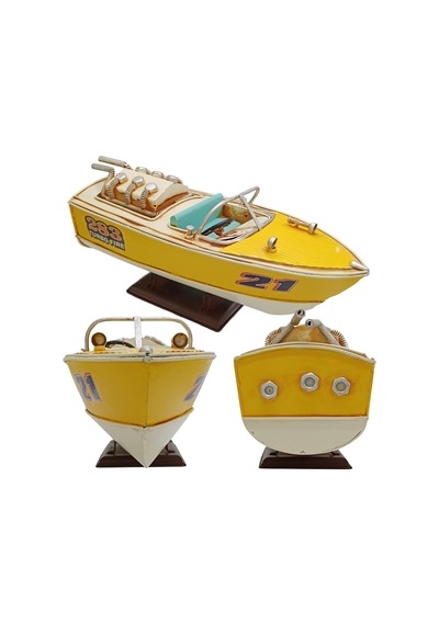 Dekoratif Metal Hız Botu Sürat Teknesi 32cm