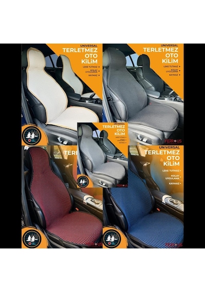 Oto Koltuk Koruyucu Kılıf Terletmez Kilim Seti 2 Ön+1 Arka 3lü Set Universal Siyah
