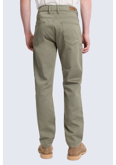Hatemoğlu Yeşil Slim Fit 5 Cep Pamuklu Kanvas Pantolon