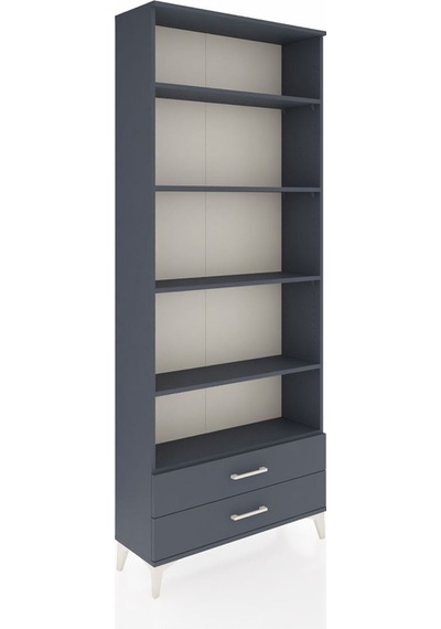 Arges Dolap 5 Raflı 2 Çekmeceli 88x30x221 Antrasit-antrasit Antrasit