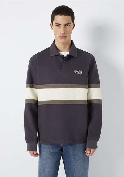 Mavi - Mavi Jeans Nakışlı Polo Yaka Antrasit Sweatshirt 0s10575-70101 Antrasit