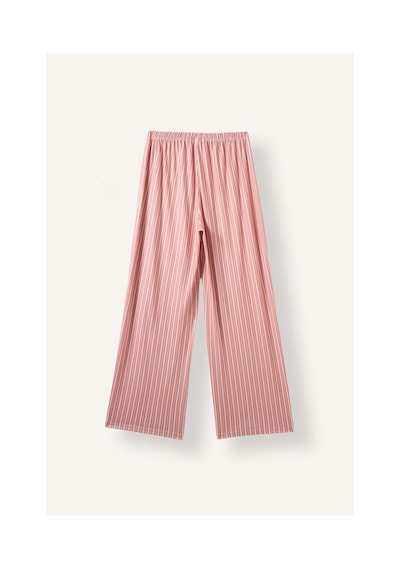 Defacto Regular Fit V Yaka Kısa Kollu Üst Çizgili Geniş Kesim Alt 2li Pijama Takım I5556ax26aubr478 Bordo-br478
