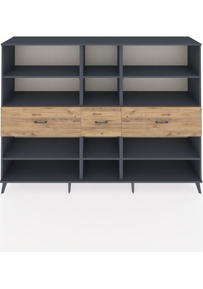 Hyperion Dolap 9 Raflı 3 Çekmeceli 220x44x163 Antrasit-antrasit/ Antrasit-antrasit/çam Hyperion Dolap 9 Raflı 3 Çekmeceli 220x44x163 Antrasit-antrasit/ Antrasit-antrasit/çam