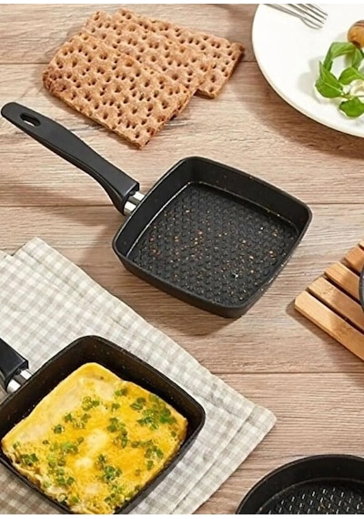 12 Cm Granit Sos Tavası Mini Tereyağı Tavası, Yapışmaz Küçük Tava, Yumurtalık, Sos Ve Tereyağı Eritme İçin Tek Kişilik Mutfak Tavası Kare Çok Renkli