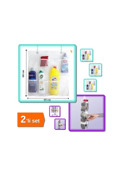 5 Adet Asılabilir Çorap Düzenleyici + 8 Cepli Mutfak Banyo Organizer - 2li Set Jjz01h Belirtilmemiş