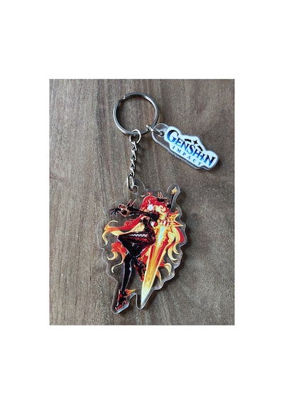 Owl Bag Genshin Impact Serisi Mavuika Karakteri Desenli Acrylic Anahtarlık Çanta Süsü Mıx