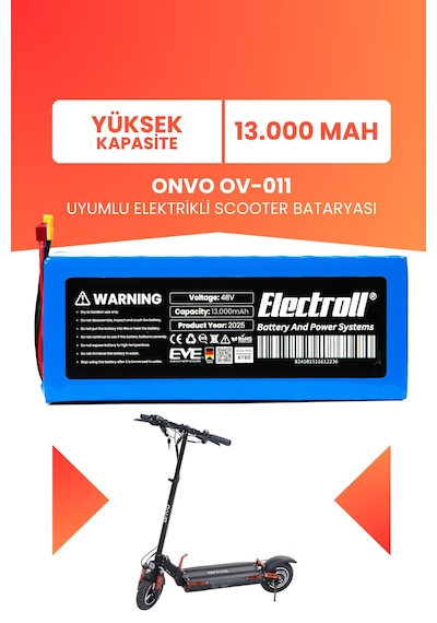 Onvo Ov-011 Batarya Yüksek Kapasite Batarya 48v 13ah Pil