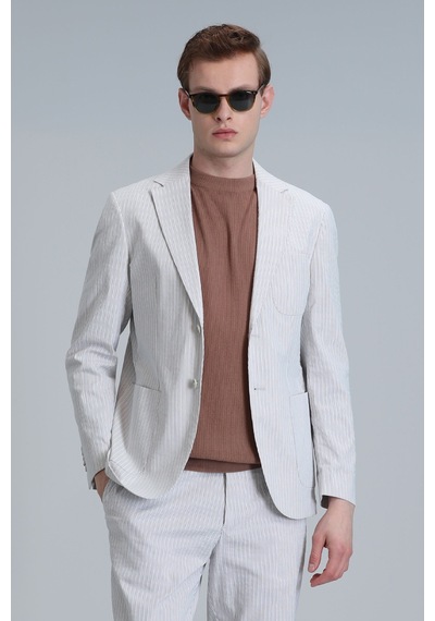 Lufian Cosby Spor Erkek Blazer Ceket Slim Fit Bej Bej 111140161100550 111140161100550 Bej