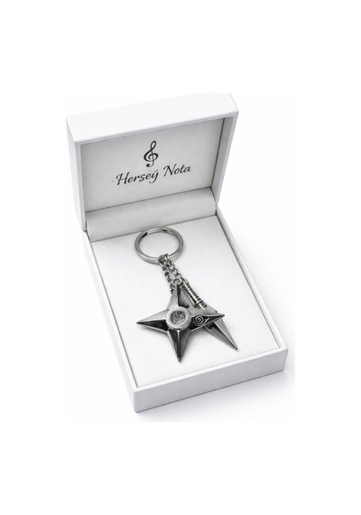 Naruto Şuriken Kunai Desenli Gümüş Renk Anahtarlık Unisex Yetişkin Anime