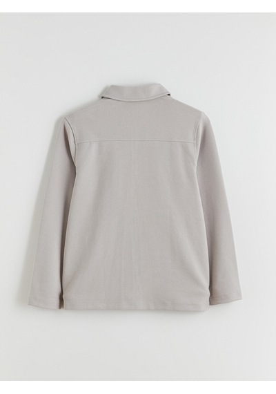 Lcwaıkıkı Classic Gri Standart Kalıp Polo Yaka Erkek Fermuarlı Sweatshirt