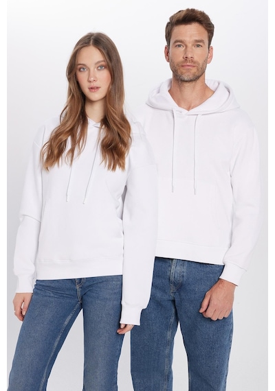 Tudors Unisex Oversize Geniş Kesim Pamuklu Yumuşak Dokulu İçi Polarlı Basic Beyaz Kapüşonlu Sweatshirt-29401 Beyaz Tudors Unisex Oversize Geniş Kesim Pamuklu Yumuşak Dokulu İçi Polarlı Basic Beyaz Kapüşonlu Sweatshirt-29401 Beyaz
