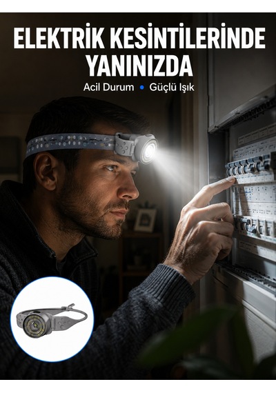 Ayarlanabilir Baş Bantlı Led Kafa Lambası Çok Amaçlı Aydınlatma Çözümü Açık Beyaz