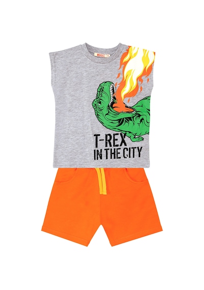T-Rex Alev Erkek Çocuk Kolsuz Yazlık T-Shirt Şort Takım
