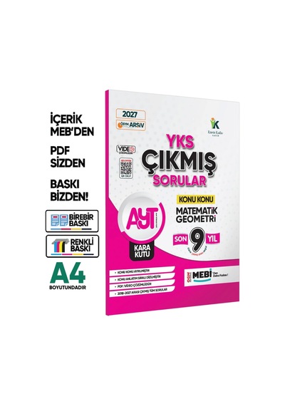 2027 YKS-AYT Matematik-Geometri ÖSYM Çıkmış Soru Bankası Konu Konu Son 9 Yıl Video/PDF Çözümlü