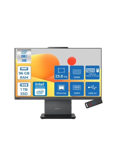 Lenovo Thınkcentre Neo 50a 12SC004MTRP22 Core 7 240H 96 GB 1 TB SSD 23.8" W11P AIO Masaüstü Bilgisayar