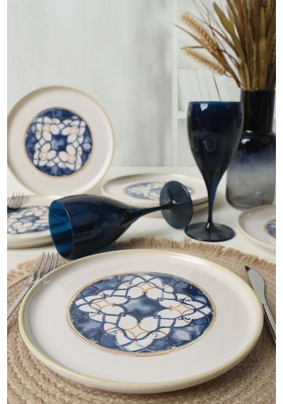 Keramika Wave Flow Nordic Pasta Tabağı 22 Cm 6 Adet 22748 Çok Renkli
