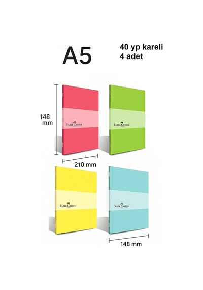 Faber Pp Kapak Pastel Dkş.a5 40yp.kareli Yl 000146 / Nocolor