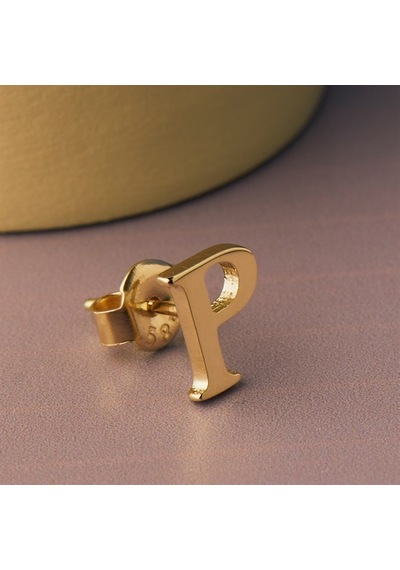 Goldkupe 14 Ayar Altın P Harf Küpe 0,40 Gr-1375