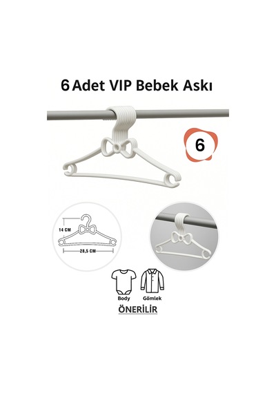 Bebek Elbise Askısı 6 Adet Fiyonk Plastik Beyaz Bebek Kıyafet Askısı Vıp Plastik Beyaz Tr Diğer