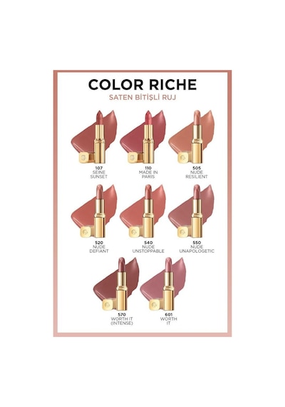 L'Oreal Paris Color Riche Saten Bitişli Ruj 570 Worth It Intense