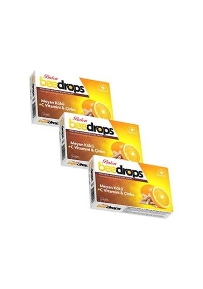 Balen Meyan Kökü C Vitamini Çinko Portakal Aromalı Beedrops 3 Adet