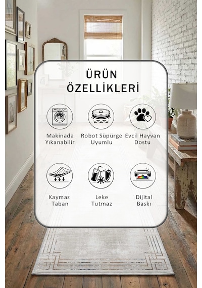 Yıkanabilir Yolluk 108 Çok Renkli