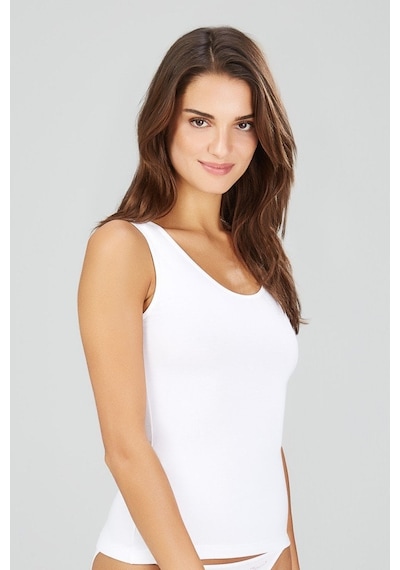 Kom Basic Singlet Kadın Atlet Beyaz
