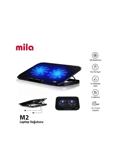 Classone Serisi M2 15-17 İnch - Mavi Led,2 Fan,2 Usb Gaming Notebook Soğutucu Standı