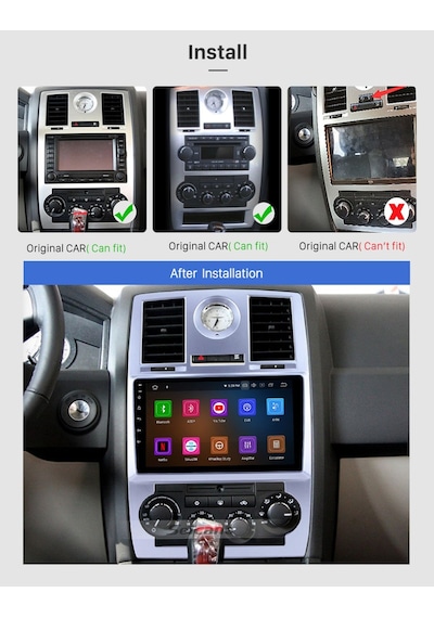 Chrysler C300 2005-2007 Uyumlu Multi Medya Navi Gasyon Usb Kamera Carplayer 4 Ram