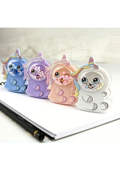 Sevimli Unicorn Tasarımlı Pastel Renkli Kalemtıraş Mikro Okul Çantaları Kırtasiye Malzemesi